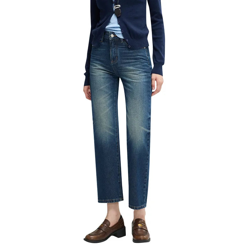 Retro Gradient Washed Denim Jeans