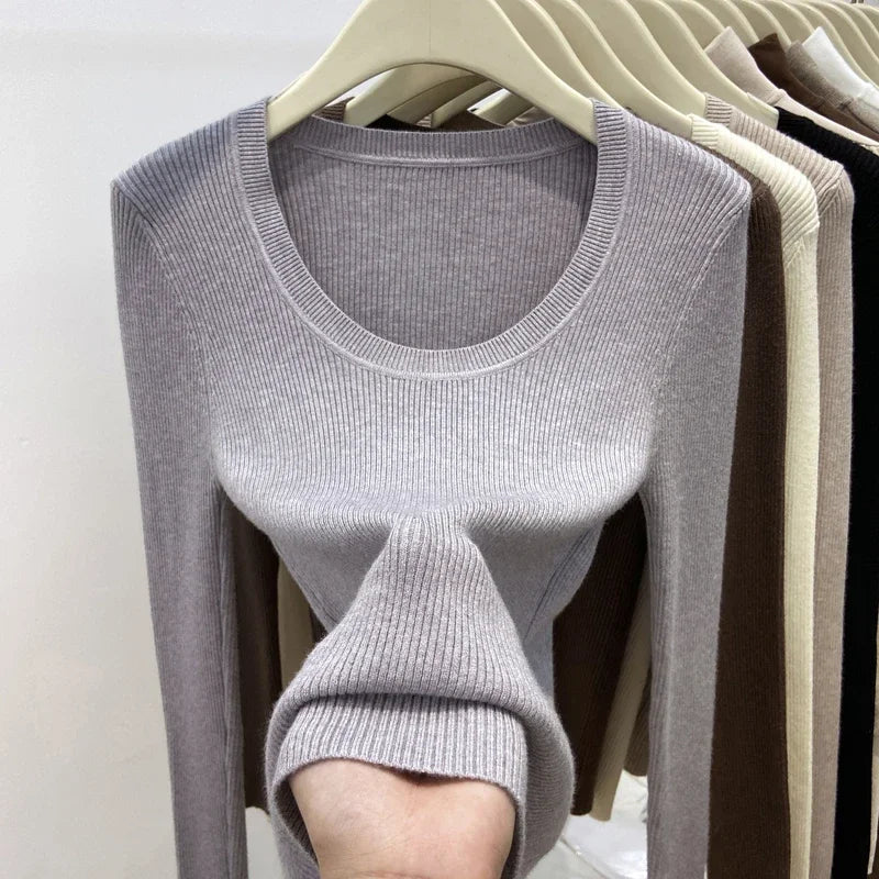 Women's Slim Fit Knitted Pullover Sweater