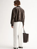 PU Leather Zip Biker Jacket