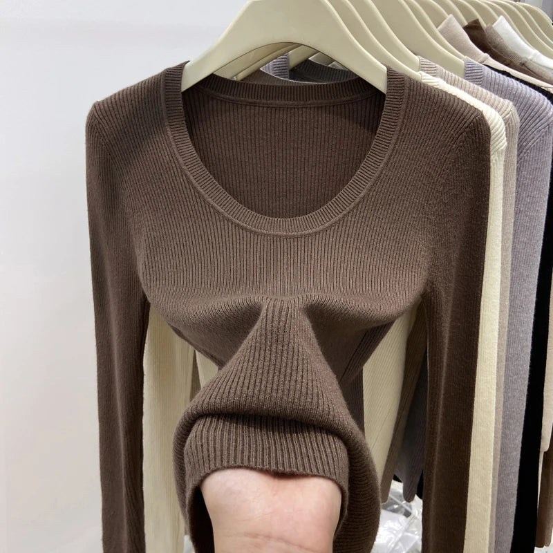 Women's Slim Fit Knitted Pullover Sweater