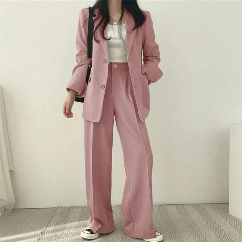Tailored Collar Wide Leg Set