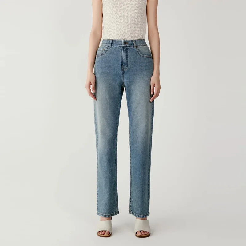 Eco-Friendly High Waist Straight Jeans