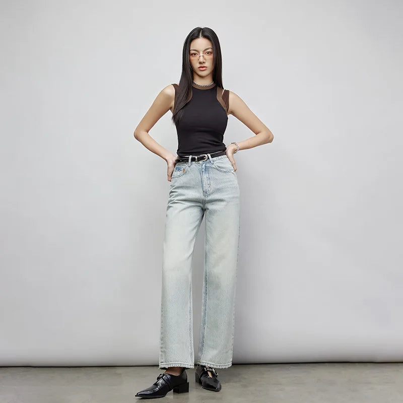 Ice Blue Wide Leg Jeans