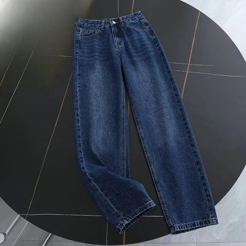 High Waist Zipper Wide Leg Jeans