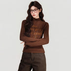 Caramel Letter Print Long Sleeve