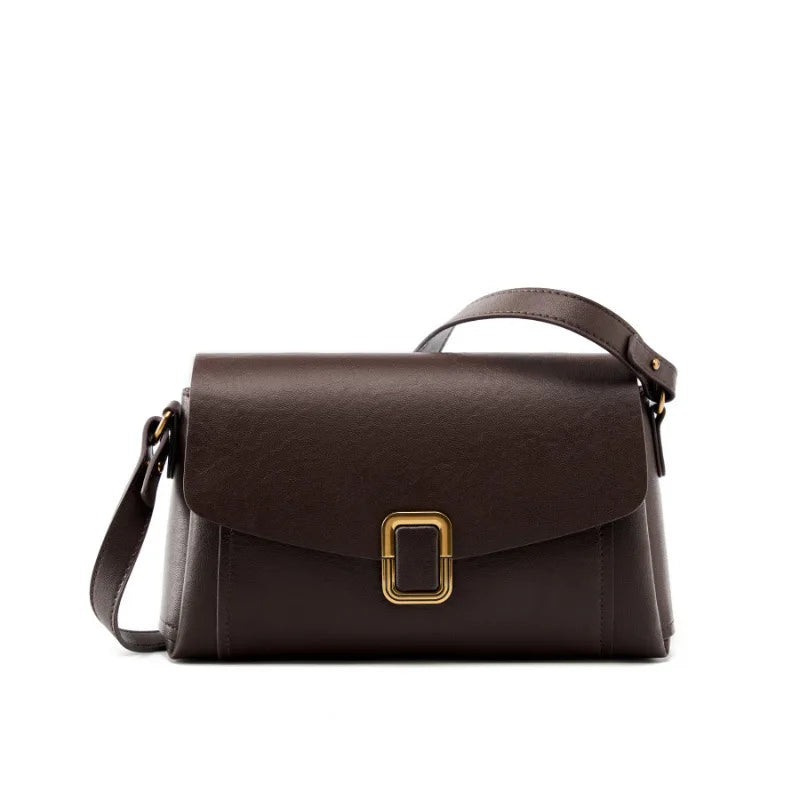 Two-Strap Leather Commuter Satchel