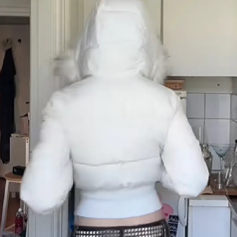 Women's Fur Collar Hooded Puffer Jacket