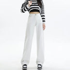 White Wide Leg Cropped Jeans