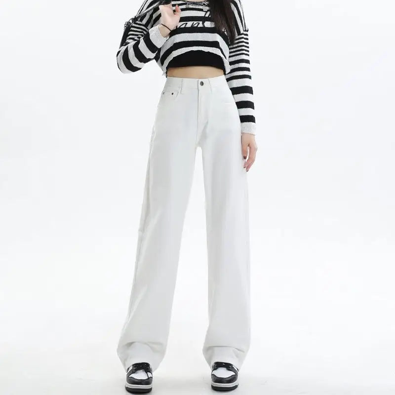 White Wide Leg Cropped Jeans