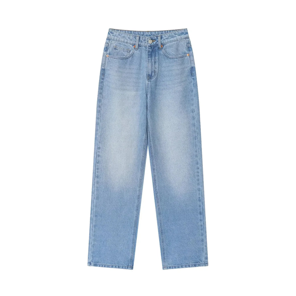 High Waist Zipper Wide Leg Jeans