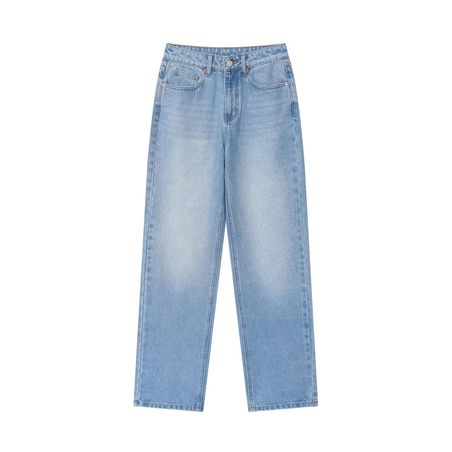 High Waist Zipper Wide Leg Jeans