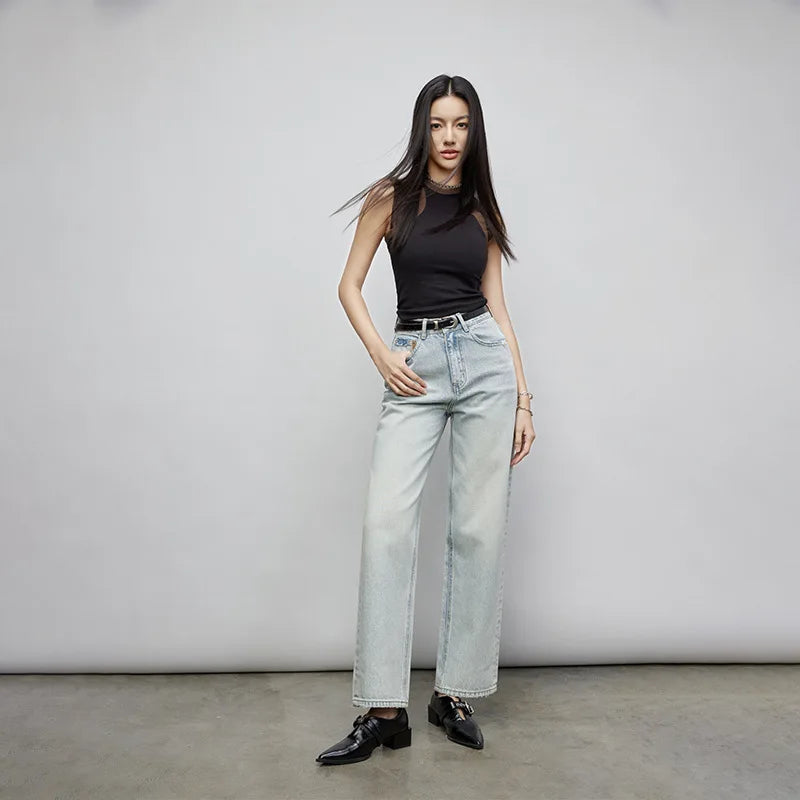 Ice Blue Wide Leg Jeans