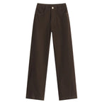 Coffee Coloured Elastic Waist Jeans