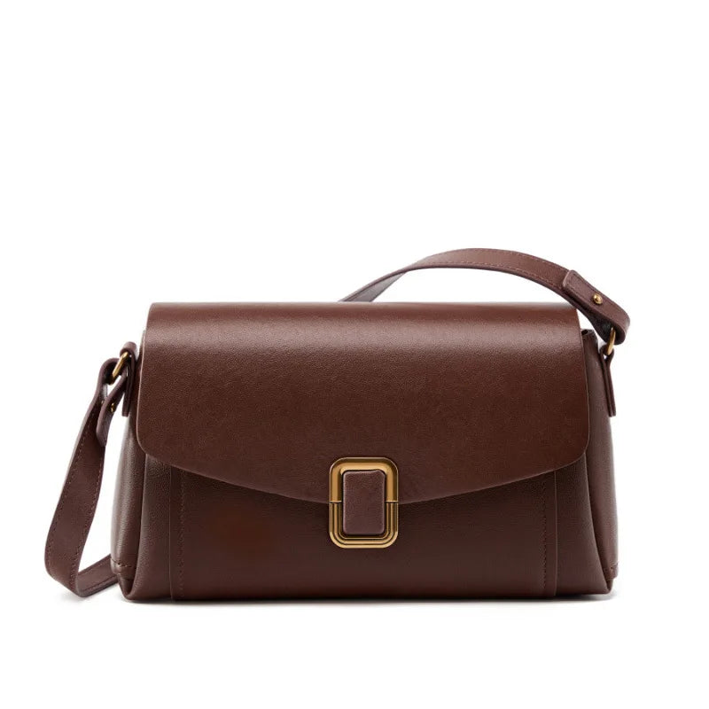 Two-Strap Leather Commuter Satchel