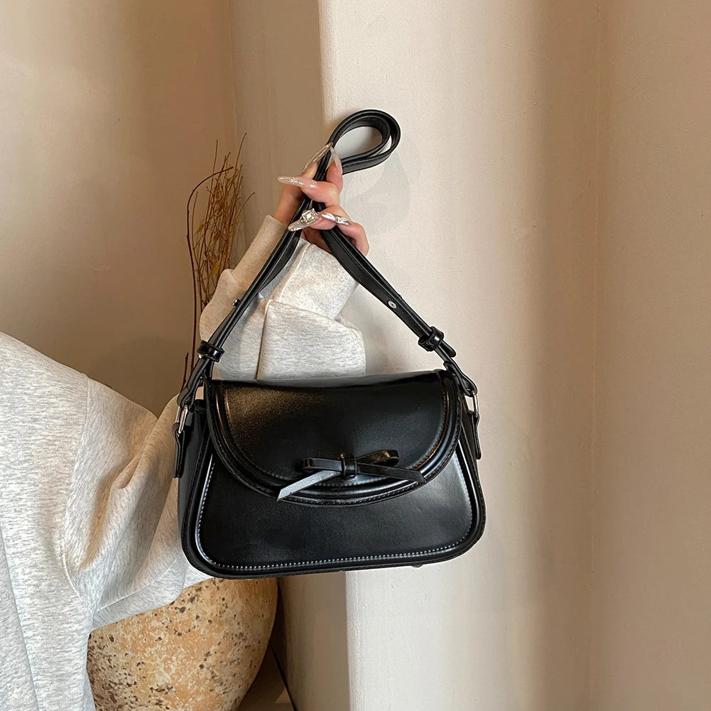 Black Bow Detail Underarm Bag