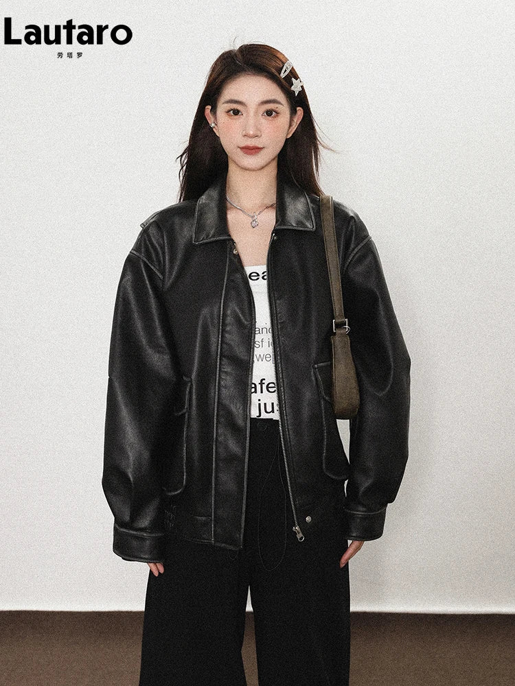 Vintage Distressed Brown Leather Jacket