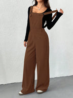 Corduroy Strap Wide Leg Jumpsuit