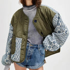 Patchwork Sleeve Streetwear Jacket Women's