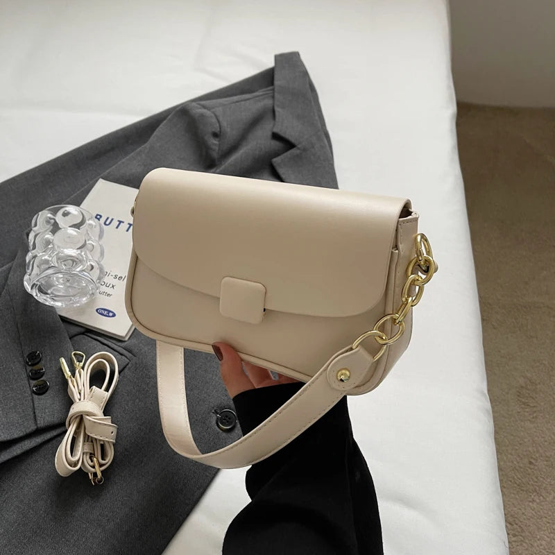 French Texture Chain Square Bag