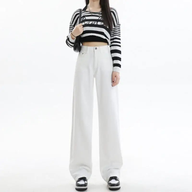 White Wide Leg Cropped Jeans