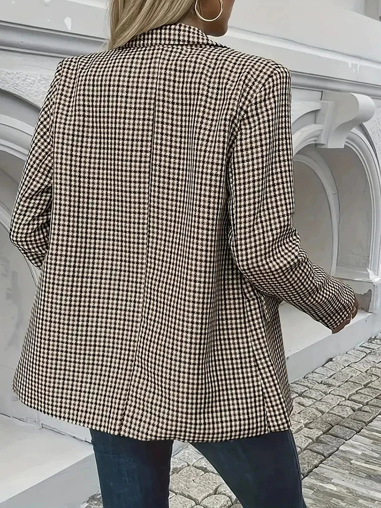 Plaid Slim-Fit Office Blazer