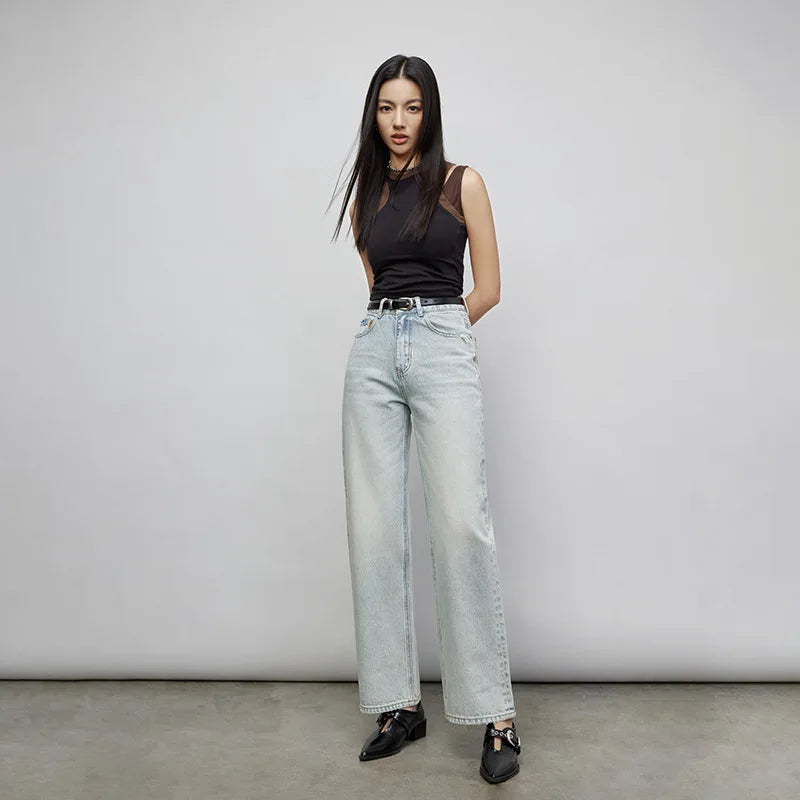 Ice Blue Wide Leg Jeans