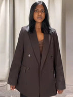 Loose Double-Breasted Short Sleeve Blazer