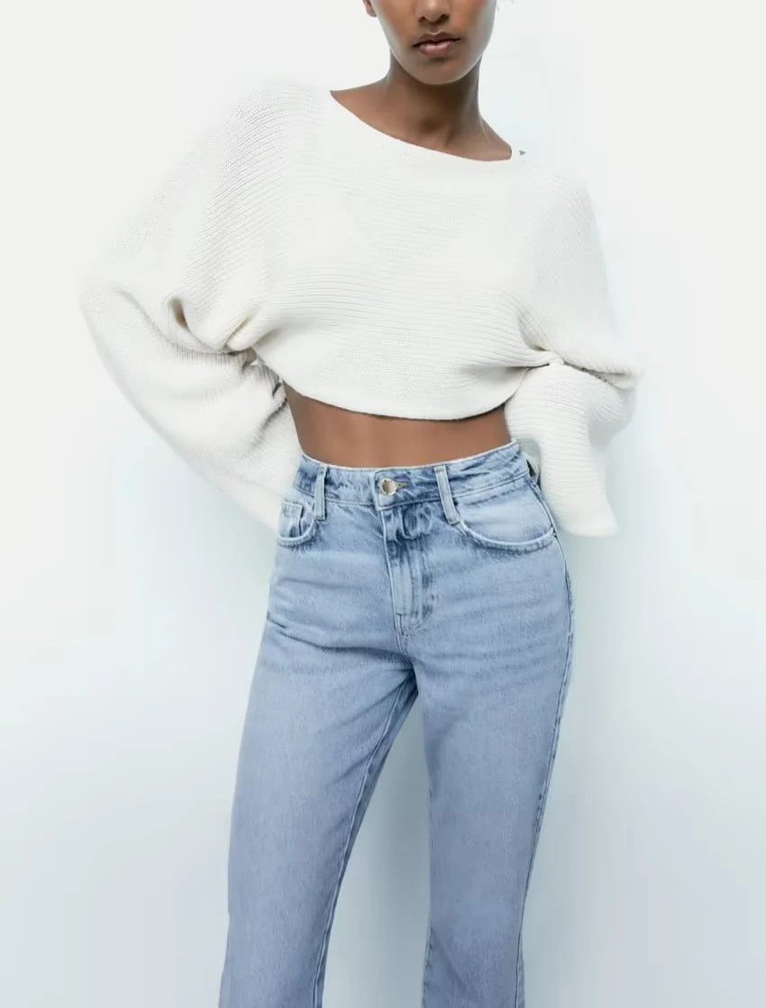 Light Wash Straight Leg Jeans