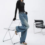 Floor Length Straight Leg Jeans