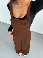 Corduroy Strap Wide Leg Jumpsuit