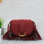 Suede Tassel Crossbody Box Bag