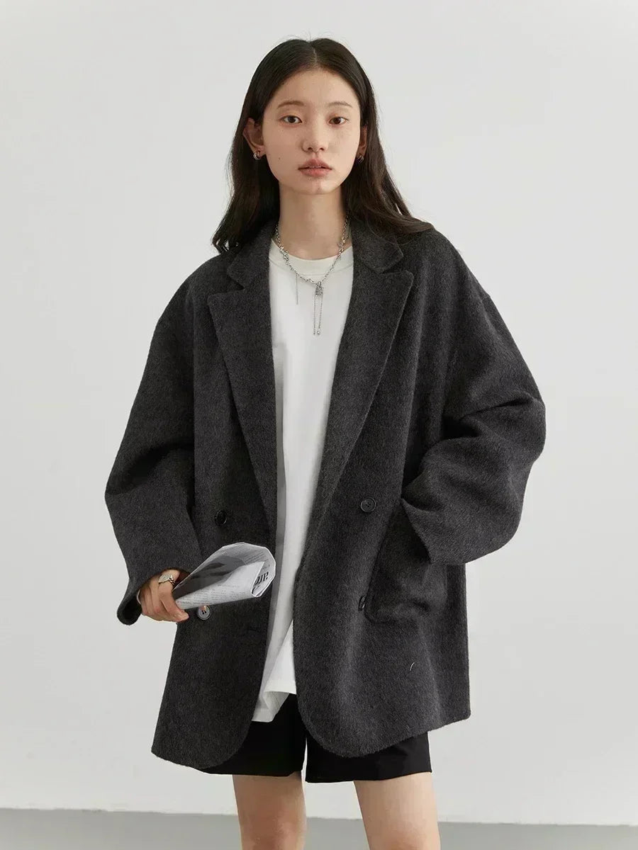 Double-Sided Wool Blend Coat