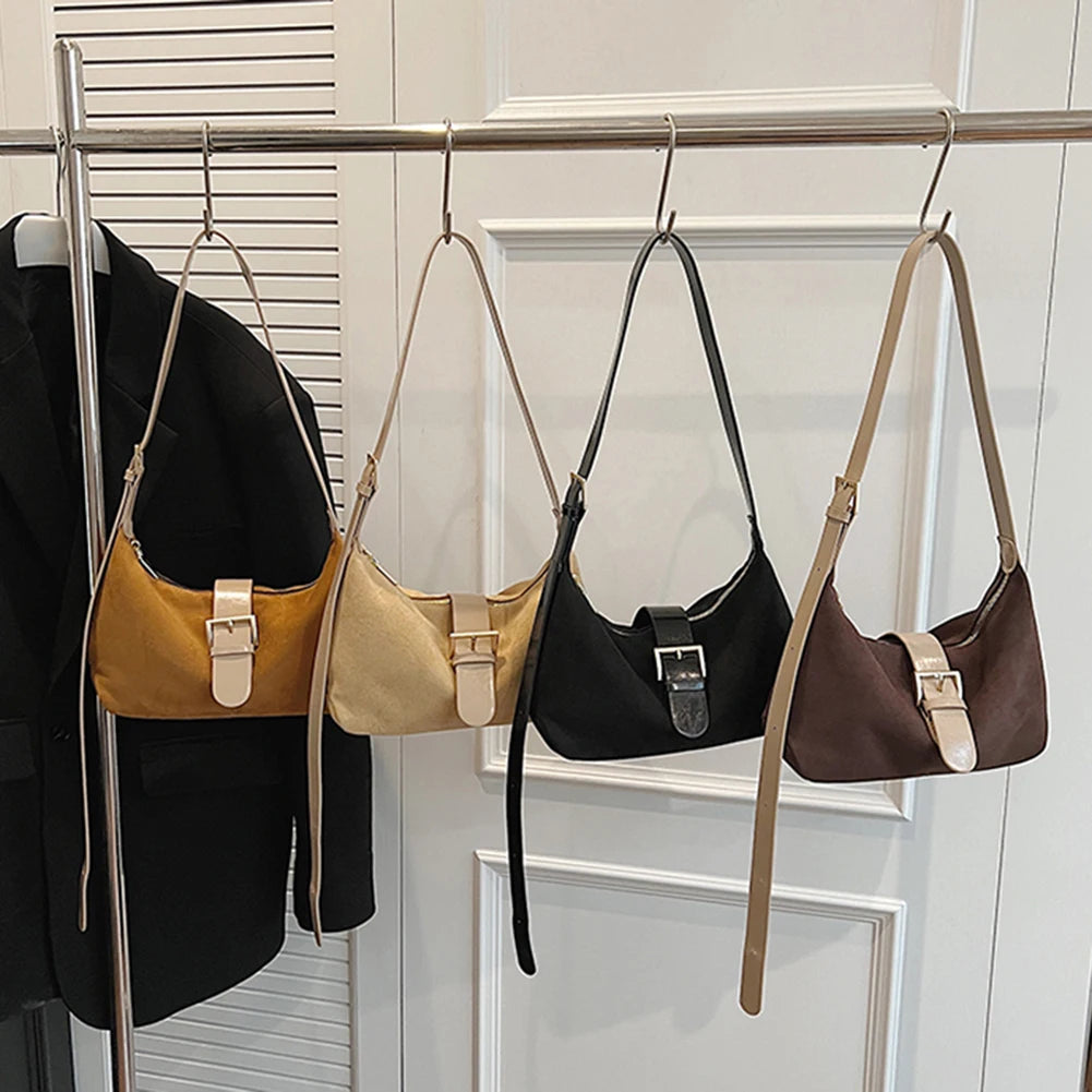 Suede Hobo Crossbody Handbag