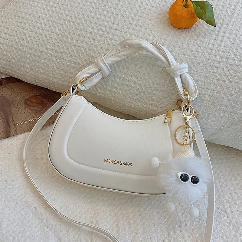 Doll-Decor Dumpling Shoulder Bag