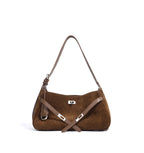 Suede Half Moon Shoulder Bag
