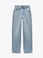 High Waist Zipper Wide Leg Jeans