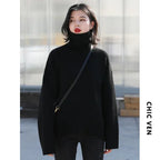 Loose Turtleneck Pullover Sweater Women's