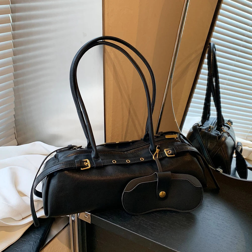 Solid PU Retro Bowling Bag