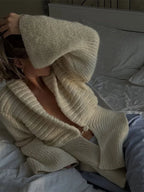 Elegant V-Neck Flare Sleeve Pullover