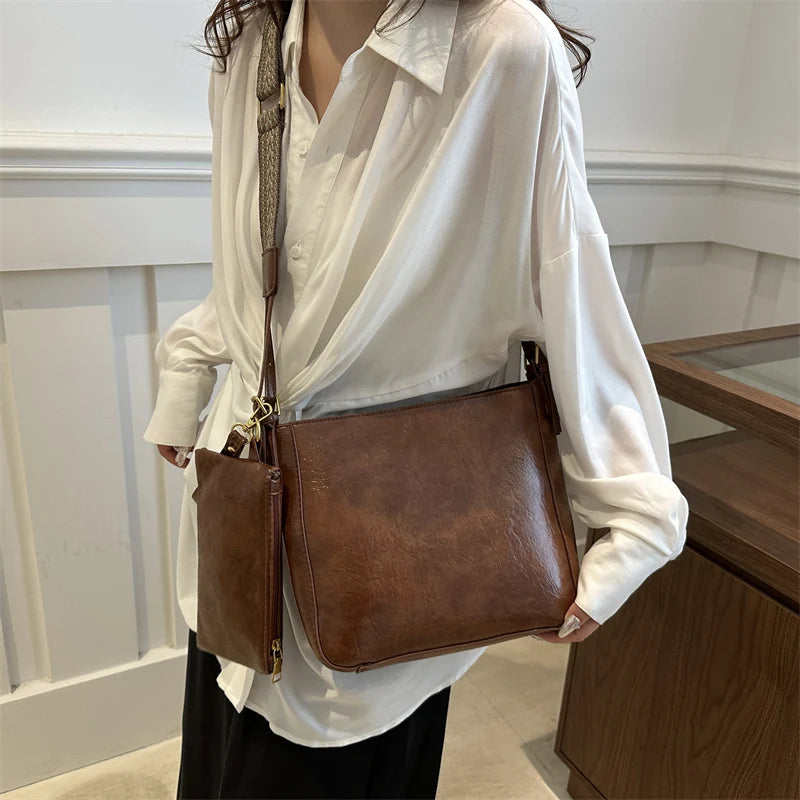 Square Vegan Leather Crossbody Bag