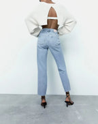 Light Wash Straight Leg Jeans