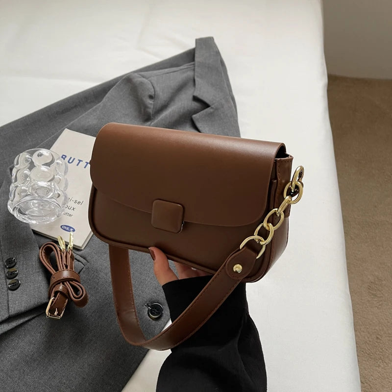 French Texture Chain Square Bag