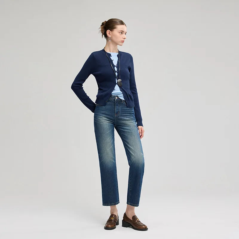 Retro Gradient Washed Denim Jeans