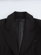 Black Slim Notch Lapel Blazer