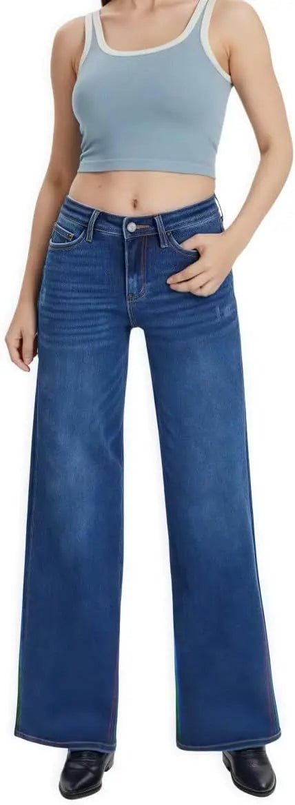 Wide Leg Hip Lifting Jeans