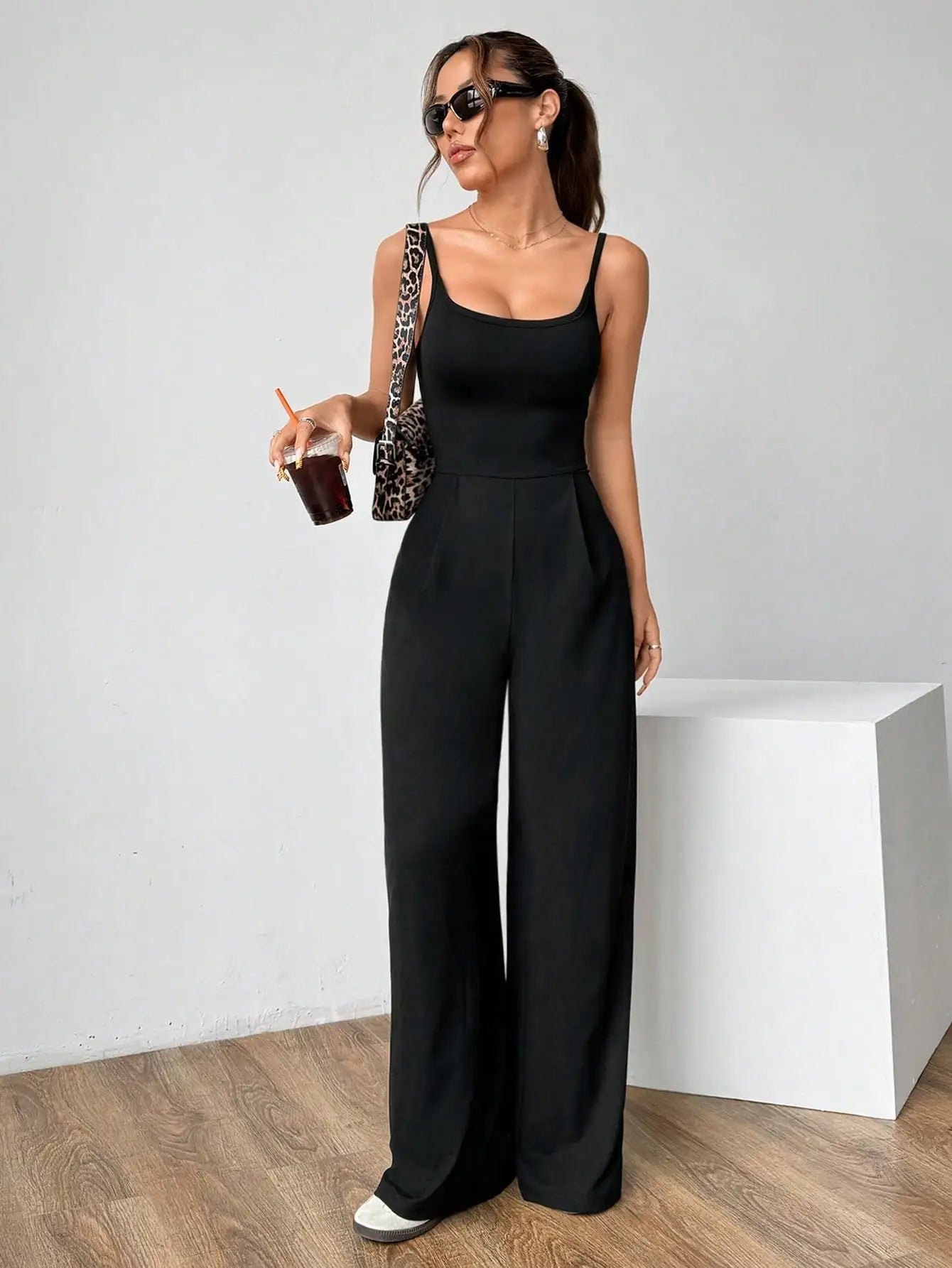 Elegant Shoulder Strap Jumpsuit