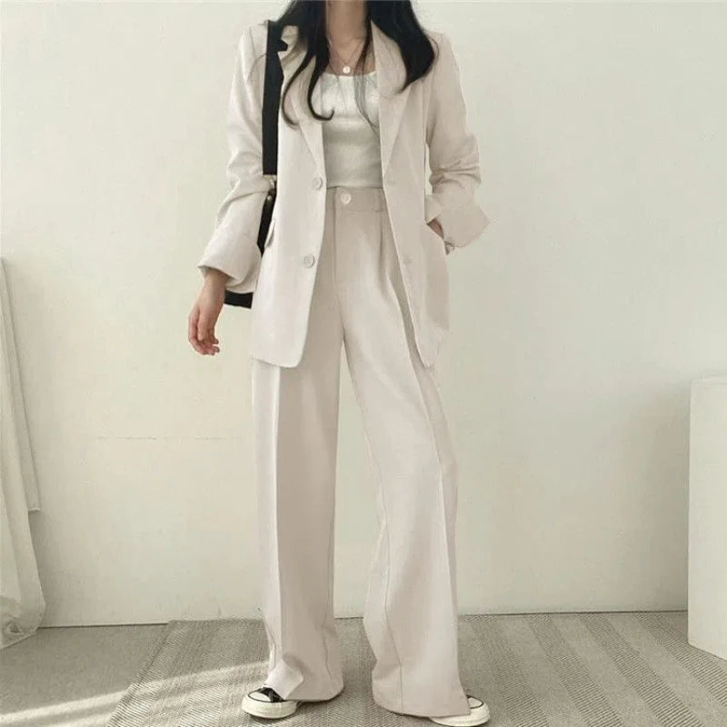 Tailored Collar Wide Leg Set