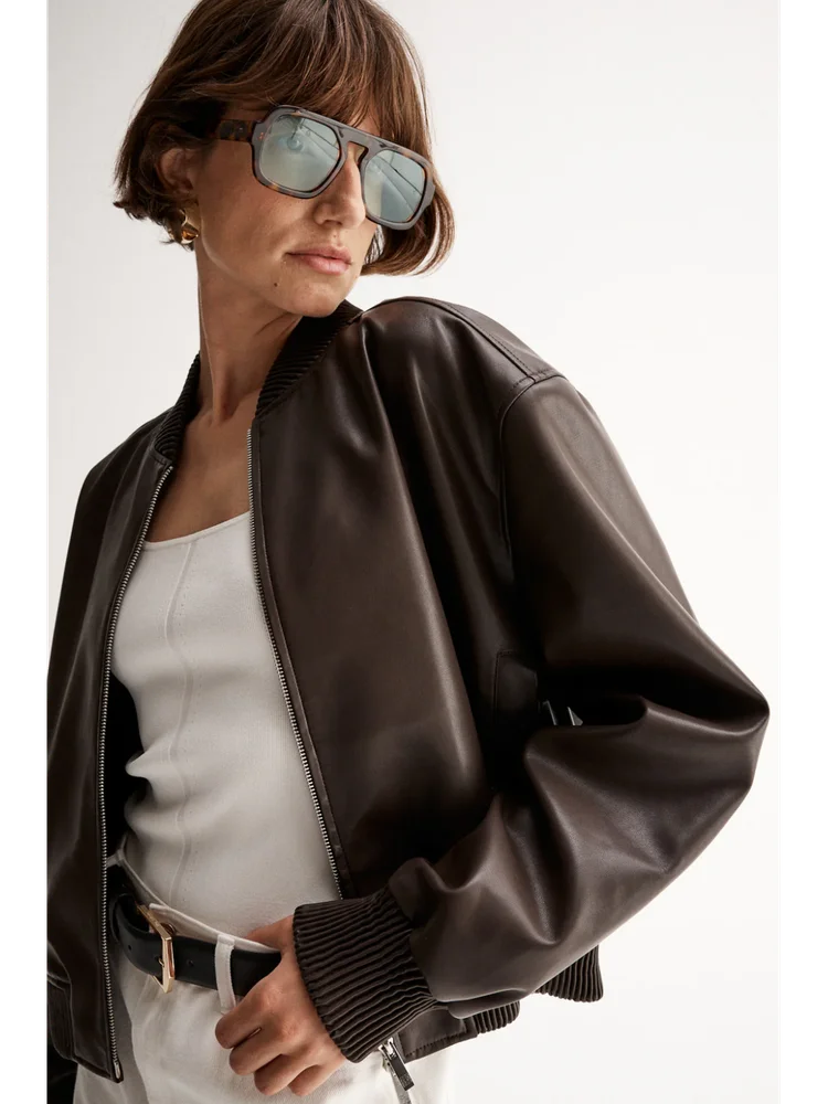 PU Leather Zip Biker Jacket