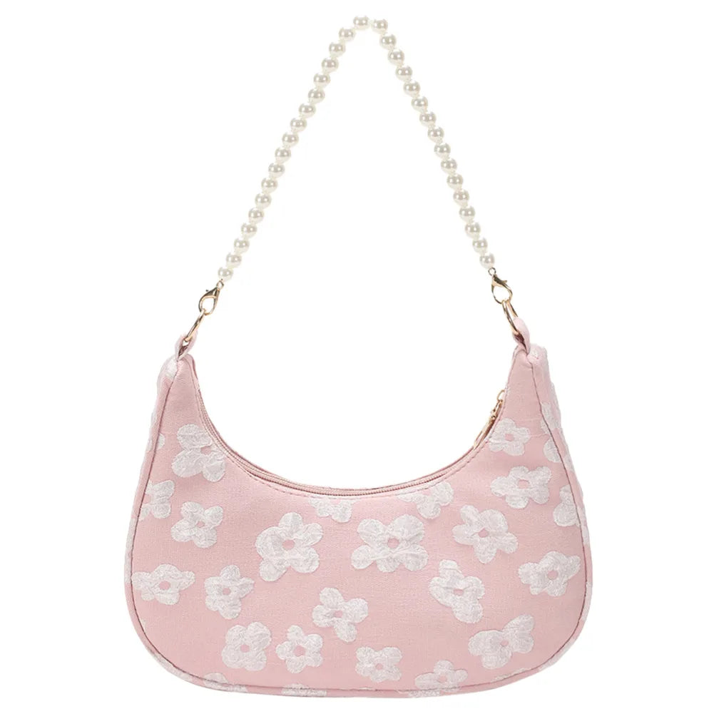 Plaid Oxford Chain Mini Pouch