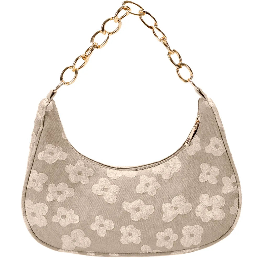 Plaid Oxford Chain Mini Pouch